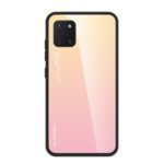 Gradient Color Tempered Glass + PC + TPU Hybrid Case for Samsung Galaxy A81 / Note 10 Lite – Gold / Pink