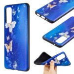 Pattern Printing Embossment Soft TPU Case Cover for Samsung Galaxy S20 – Butterfly Pattern