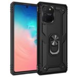 Ring Kickstand Armor Case PC TPU Combo Mobile Shell for Samsung Galaxy A91/S10 Lite/M80S – Black
