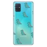 Cartoon Style Printing TPU Phone Flexible Case for Samsung Galaxy A51 – Green Dinosaurs