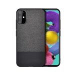 Splicing Cloth Skin PU Leather + PC + TPU Case for Samsung Galaxy S20 – Black / Cloth+PU Style