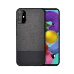 Splicing Cloth Texture PU Leather + PC + TPU Casing for Samsung Galaxy S20 Ultra – Black / Cloth+PU Style