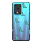 Cartoon Pattern Soft TPU Mobile Phone Case for Samsung Galaxy S20 Ultra – Green Dinosaurs