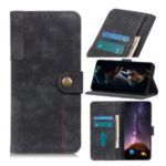 Retro Style Leather Wallet Stand Phone Cover for Samsung Galaxy S20 Ultra – Black