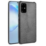 Crocodile Skin PU Leather Coated Hard PC Shell for Samsung Galaxy S20 Plus / S20 Plus 5G – Black