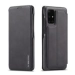 LC.IMEEKE Retro Style Leather Case with Card Holder for Samsung Galaxy A71 – Black
