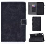 Imprint Elephant Card Slots Leather Stand Tablet Case for Samsung Galaxy Tab A 8.0 Wi-Fi (2019) SM-T290/T295 – Black