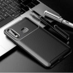 Drop Resistant Carbon Fiber TPU Back Case for Samsung Galaxy A70e – Black