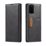 LC.IMEEKE Retro Style LC-001 Series PU Leather Card Holder Case for Samsung Galaxy S20 – Black