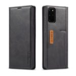 LC.IMEEKE Retro Style LC-001 Series Leather Card Holder Case for Samsung Galaxy S20 Plus – Black