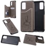 PU Leather Coated TPU Skeleton Imprinting Shell for Samsung Galaxy S20 Plus – Grey