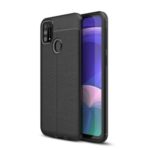 Litchi Texture Flexible TPU Mobile Phone Case for Samsung Galaxy M31 – Black