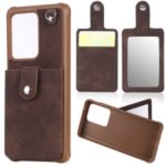 Anti-drop Phone Case with Mirror for Samsung Galaxy S20 Ultra – Brown