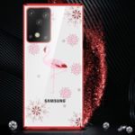 SULADA Diamond Decor Water Transfer Printing Electroplating PC Shell for Samsung Galaxy S20 – Red