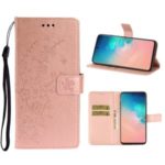 Imprint Plum Blossom Magnetic Leather Stand Case for Samsung Galaxy S20 Ultra – Rose Gold