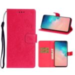 Imprint Butterfly Flower Leather Wallet Case for Samsung Galaxy S20 Ultra – Rose