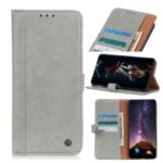 Rhino Grain Wallet Stand PU Leather Protective Phone Case for Samsung Galaxy S20 Ultra – Grey