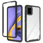 Anti-shock TPU + Plastic + Acrylic Hybrid Clear Back Cover for Samsung Galaxy A71 – Black