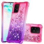 Gradient Glitter Powder Quicksand TPU Case for Samsung Galaxy A91/S10 Lite/M80s – Rose / Purple