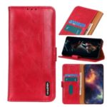 Bison Skin Texture Leather Stand Phone Cover Case for Samsung Galaxy A51 – Red
