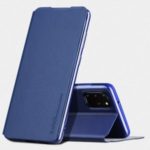 X-LEVEL Fib II Series Stand Leather Phone Protector Cover for Samsung Galaxy S20 Plus – Blue