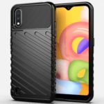 Thunder Series Twill Skin Soft TPU Back Case for Samsung Galaxy A01 (US Version) – Black