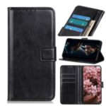 Crazy Horse Wallet Stand Magnetic Leather Case for Samsung Galaxy A41 – Black