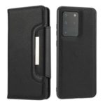 Litchi Texture Detachable 2-in-1 Magnet Leather Wallet Phone Protection Shell for Samsung Galaxy S20 Ultra – Black