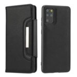 Litchi Surface Detachable 2-in-1 Magnet Leather Wallet Phone Casing for Samsung Galaxy S20 Plus – Black
