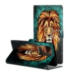 Embossed Pattern Printing Leather Flip Case Phone Cover for Samsung Galaxy S20 – Lion