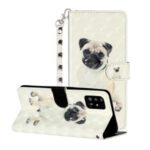 Light Spot Decor Patterned Leather Shell Wallet Phone Case for Samsung Galaxy A71 – Dog