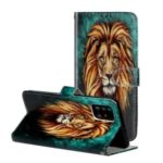 Embossed Pattern Printing Magnetic Leather Wallet Case for Samsung Galaxy A51 – Lion