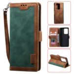 Vintage Splicing Style Wallet Stand Flip Leather Case for Samsung Galaxy S20 Ultra – Green