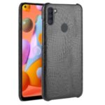 Crocodile Texture PU Leather Coated PC Protection Case for Samsung Galaxy A11 – Black