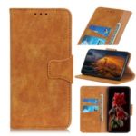 Vintage Style Leather Wallet Stand Case for Samsung Galaxy M31 – Brown