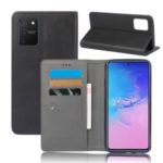 KSQ Crazy Horse Suction Cup Leather Wallet Case for Samsung Galaxy A91/S10 Lite – Black