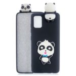 3D Style Soft TPU Phone Cover for Samsung Galaxy A91/S10 Lite – Lovely Panda with Blue Bowknot