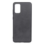 For Samsung Galaxy S20 Hybrid Cover Matte PU Leather Skin PC +TPU Phone Shell – Black