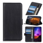 Litchi Skin Stylish Leather Wallet Case for LG Q70 – Black
