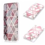 Marble Pattern Rose Gold Electroplating IMD TPU Shell Case for Huawei Y7 (2019) – White / Pink
