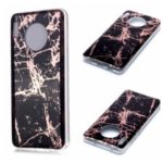 Marble Pattern Rose Gold Electroplating IMD TPU Cover for Huawei Mate 30 Pro – Black