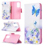 Pattern Printing Wallet Flip Leather Case for Huawei P40 – Butterflies and Flowers