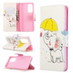 Pattern Printing Wallet Leather Case Phone Cover for Huawei P40 – Elephant