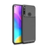 Carbon Fiber Texture Shockproof TPU Phone Cover for Huawei Y7p – Black