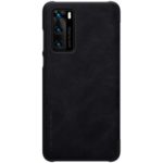 NILLKIN Qin Series Card Holder Flip Leather Phone Shell for Huawei P40 – Black