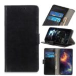 Crazy Horse Surface Leather with Wallet Stand Phone Case for Huawei Enjoy 10e – Black