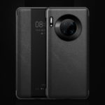 View Window PU Leather+ PC Phone Casing Cover for Huawei Mate 30 Pro – Black