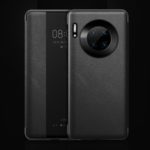 Smart View Window Genuine Leather+ PC Phone Cover for Huawei Mate 30 Pro – Black