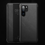 Smart View Window PU Leather + PC Cell Phone Cover for Huawei P30 Pro – Black