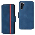 Retro Style Splicing Matte Leather Phone Case with Card Slots for Huawei P30 Pro – Blue